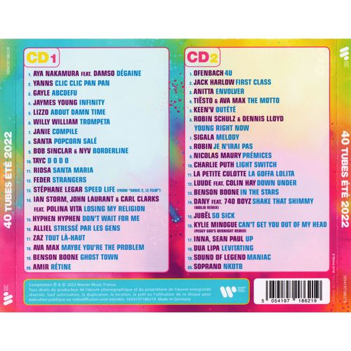 40 Tubes été 2022 CD Rakuten