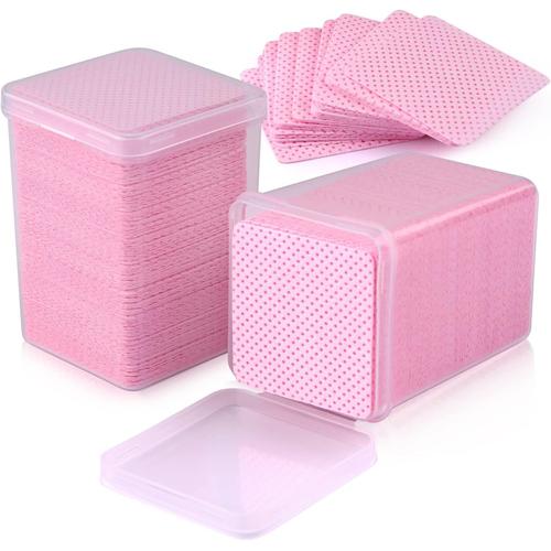 400 Pices Rose Lingettes Dissolvant Ongles Tampons Dissolvant Colle Cils Lingettes Tampons Non Tiss Colle Bouteille Nail Art Cils Nail Art Wipes Pour Vernis  Ongles
