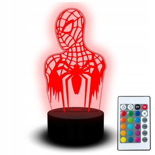 Veilleuse Led 3d Statuette Gravure Marvel Spiderman Conte De Fées Film Pour Enfants
