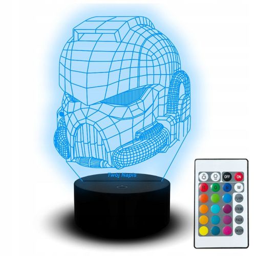 Veilleuse Led Rgb Statue Gravure 3d Star Wars Film Anakin Skywalker