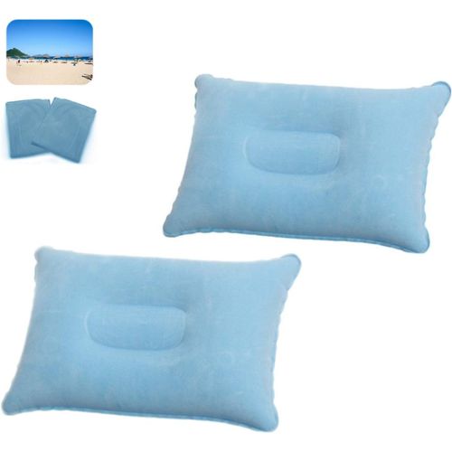 Lot De 2 Coussins Gonflables De Camping, Gris, Pour Le Bureau, Les Week-Ends, Les Vacances À La Plage, Les Vacances En Tente (Bleu Ciel)
