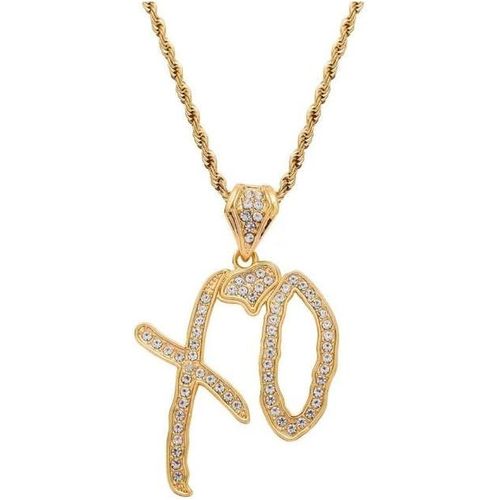 Collier Pendentif Hip Hop Xo Avec Chaîne En Corde, Bijoux De Rappeur Hip Hop Rock Pour Femmes Et Hommes