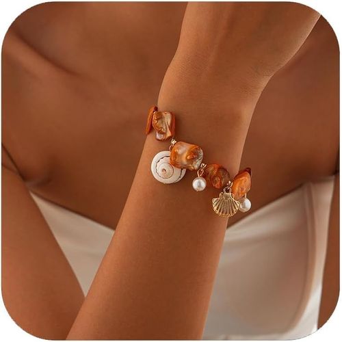 Collier Et Bracelet En Perles Épaisses Pour Femme, Bijoux Bohème, Coquillage, Étoile De Mer, Plage, Vacances, Ras Du Cou, Perles D'eau Douce, Accessoires Côtiers D'été