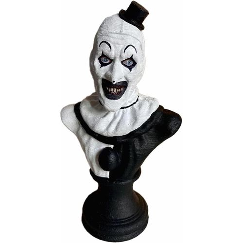 Statue terrifiante Art The Clown - Figurine de film d'horreur, buste de clown tueur, décoration d'horreur effrayante, ornements de collection pour Halloween, intérieur/extérieur, maison, jardin, burea