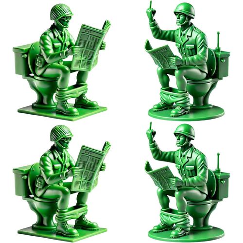 Figurines D'action De Soldats Verts Amusants, Soldats Militaires Classiques, Petites Figurines D'hommes De L'armée En Plastique, Mini-Soldat Fantaisie Pour Décoration De Bureau, Fête À Thème Militaire