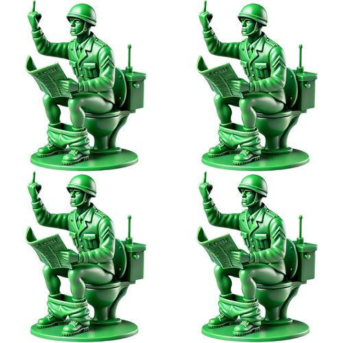 Figurines D'hommes De L'armée Verte Amusantes, Soldats Militaires Classiques, Petites Figurines D'hommes De L'armée En Plastique, Mini-Statue De Soldat Fantaisie Pour Décoration De Bureau, Fête À Thèm