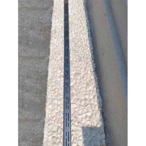 Mini caniveau de drainage d'eau de 5 cm pour terrasse extérieure, grille de drainage en béton, acier inoxydable 304, système de drainage d'allée robuste, capacité de 907 kg (argent, longueur 2 m/6,5 p