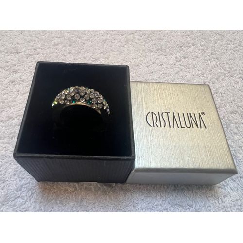 Bague En Cristal Cristaluna Mona Acrylique Transparent Swarkovski 100 303 G3
