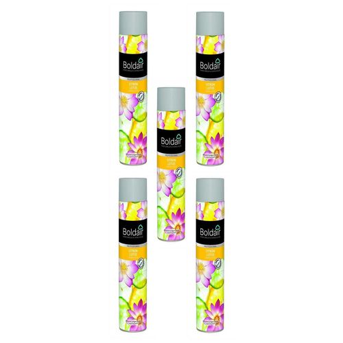 Boldair Lot de 5 Aérosols 750 ml désodorisant parfumant citron lotus
