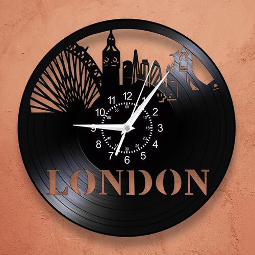 Horloge murale décorative en vinyle de 30,5 cm représentant la grande roue de Londres, Big Ben, style moderne et décoratif, silencieuse, à piles, pour chambre à coucher, salon, cadeau londonien