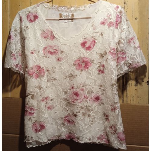 Vintage - Top Femme - " Lysa Kara " - Manches Courtes - Taille 4