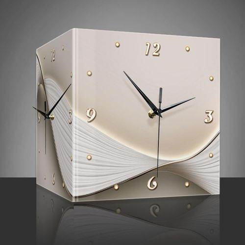 Horloge murale de salon pour la maison, horloge double face, horloge décorative d'angle pour restaurant, horloge murale silencieuse, moderne et simple, 30 cm/11,8 pouces