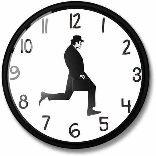 Horloge murale inspirée de la comédie britannique Ministry of Silly Walk avec cadre en métal, montre murale fantaisie humoristique à piles, silencieuse pour la décoration de la maison, de la chambre à