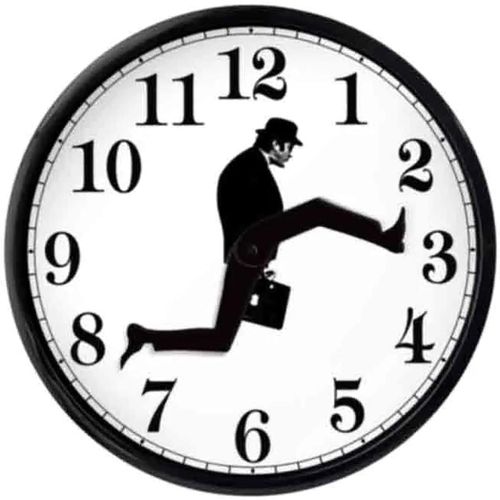 Horloge murale Python Ministry of Silly Walk, décoration d'intérieur inspirée de la comédie britannique, horloge murale amusante et silencieuse, 25,4 cm, noire