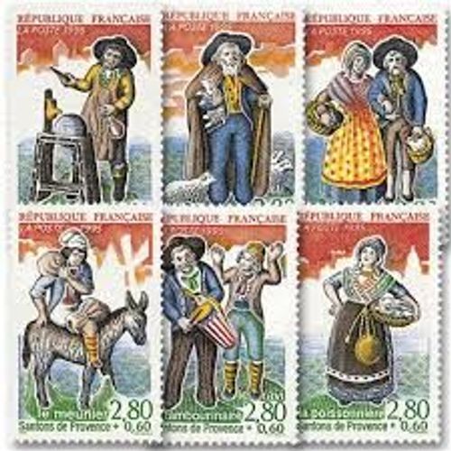Personnages : Les Santons De Provence Série Complète Année 1995 N° 2976 2977 2978 2979 2980 2981 Yvert Et Tellier Luxe