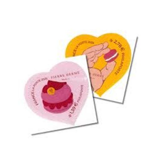 Saint Valentin : Coeurs De Pierre Hermé La Paire Année 2025 Autoadhésifs N° 2527 2528 Yvert Et Tellier Luxe