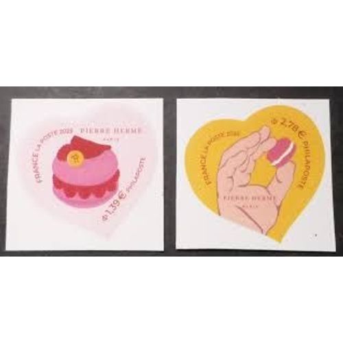 Saint Valentin : Coeurs Pierre Hermé La Paire Année 2025 N° 5844 5845 Yvert Et Tellier Luxe