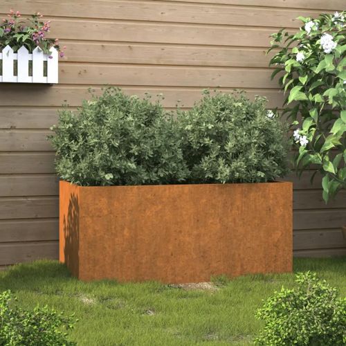 Jardinière 62x40x39 Cm Acier Corten