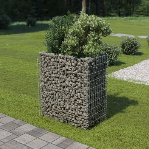 Lit Surélevé À Gabion Acier Galvanisé 90x50x100 Cm
