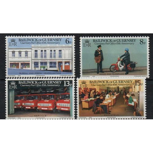Guernesey Timbres Anniversaire Du Bureau De Poste 1979