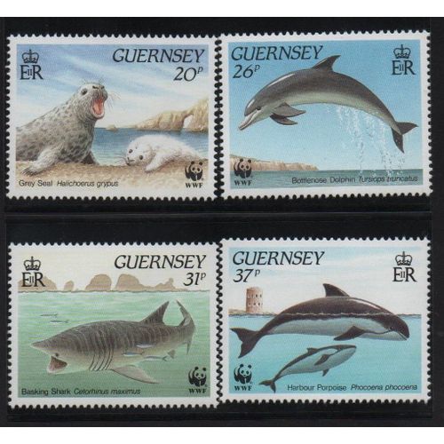 Guernesey Timbres Animaux Marins 1990