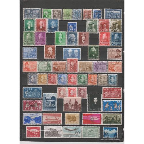 121 Timbres Norvege Obliteres & Neufs* & Sans Gomme De 1883 À 1968 Cote : 126,70 €