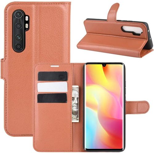 Coque Xiaomi Mi Note 10 Lite, Antichoc Portefeuille Étui Housse En Cuir À Rabat Flip Cover Case Avec Silicone Bumper, Porte Carte, Béquille, Boucle Magnétique Pour Xiaomi Note 10 Lite, Marron