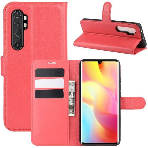 Coque Xiaomi Mi Note 10 Lite, Antichoc Portefeuille Étui Housse En Cuir À Rabat Flip Cover Case Avec Silicone Bumper, Porte Carte, Béquille, Boucle Magnétique Pour Xiaomi Note 10 Lite, Rouge