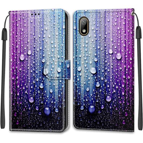 Coque Huawei Y5 2019/Honor 8s, Etui Huawei Y5 2019/Honor 8s, Étui Housse En Cuir Coque Antichoc Flip Case Housse Avec Fentes De Cartes Magnétique Portefeuille Protection Case Bleu Violet