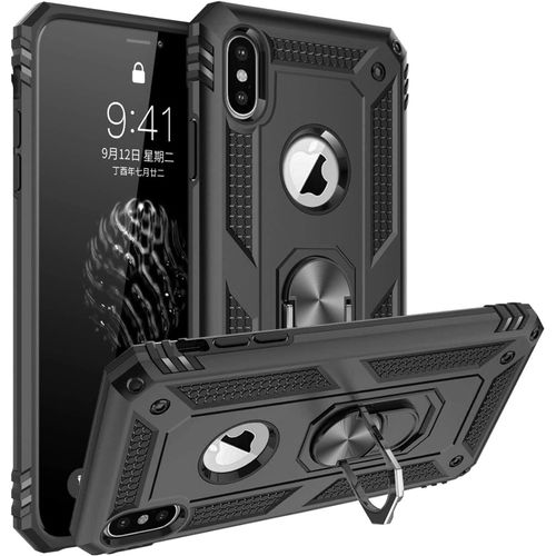 Coque Pour Iphone Xs Max, Étui Antichoc Cover Anti Housse Avec Bague Rotatif Support Pour Apple Iphone Xs Max Noir