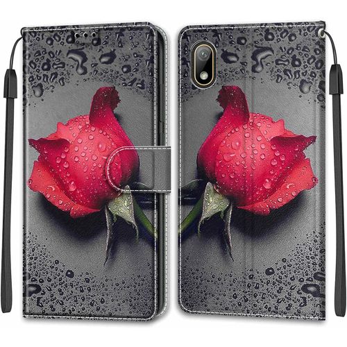 Coque Huawei Y5 2019/Honor 8s, Etui Huawei Y5 2019/Honor 8s, Étui Housse En Cuir Coque Antichoc Flip Case Housse Avec Fentes De Cartes Magnétique Portefeuille Protection Case Rose 1