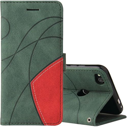 Coque Pour Huawei P8 Lite 2017 Avec Verre Trempé, Ultra Mince Léger Flip Anti Choc Wallet Case Flip Folio Cover Housse De Protection Bumper Vert