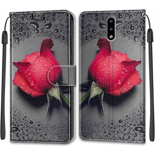 Coque Nokia 2.3 Etui Nokia 2.3 Étui Housse Nokia 2.3 En Cuir Coque Antichoc Flip Case Fonction Support Housse Avec Fentes De Cartes Magnétique Portefeuille Protection Case Rose 1