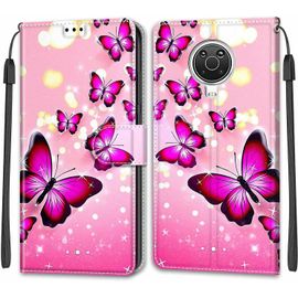 Coque Nokia 6.3 G20 G10 Etui Nokia 6.3 G20 G10 Étui Housse En Cuir Antichoc Flip Case Fonction Support Housse Avec Fentes De Cartes Magnétique Portefeuille Protection Case Papillon 1