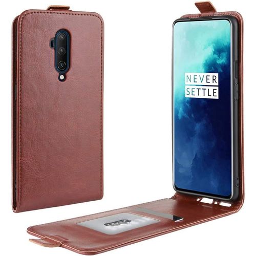 Coque Pour Oneplus 7t Pro 6.67"" Premium Pu Étui En Cuir Housse Avec Magnetique Et Carte Slot Flip Coque Pour Oneplus 7t Pro Smartphone Marron