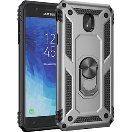 Pour Samsung Galaxy J7 Téléphone Coque Argent +9h Verre Trempé Militaire-Antichoc - Support Bumper Protection Case Robuste Housse Étui Pour Samsung Galaxy J7-2018