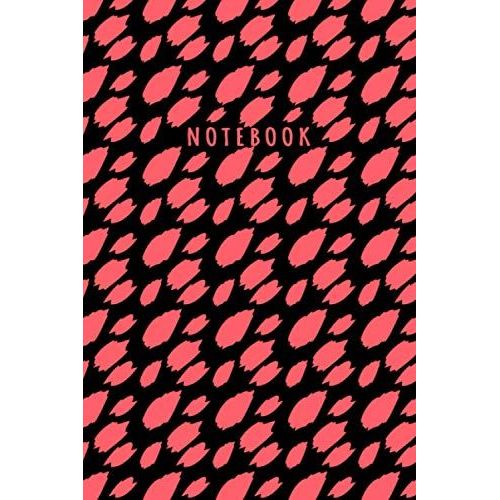 Notebook: Elegant Black Coral Pink Dalmatian Print Skin Pattern Journal - Lined Journal & Diary For Writing Taking Notes (6"X9", 120 Pages)