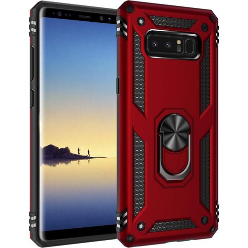 Pour Samsung Galaxy Note 8 Téléphone Coque Rouge +9h Verre Trempé Militaire-Antichoc - Support Bumper Protection Case Robuste Housse Étui Pour Samsung Galaxy Note 8-2017