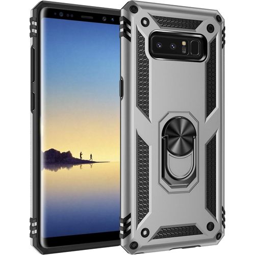 Pour Samsung Galaxy Note 8 Téléphone Coque Argent +9h Verre Trempé Militaire-Antichoc - Support Bumper Protection Case Robuste Housse Étui Pour Samsung Galaxy Note 8-2017