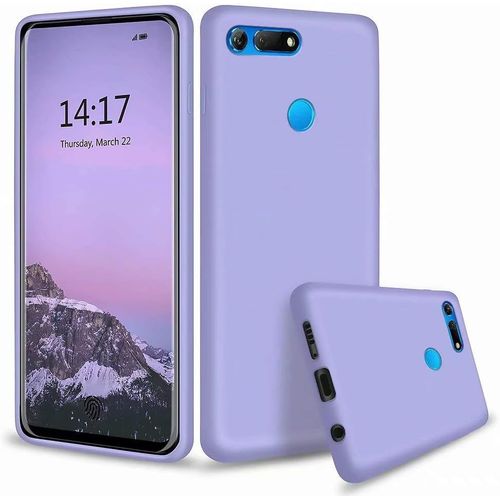 Coque Huawei Honor View 20 / Honor V20 Tpu Etui De Téléphone En Silicone Liquide De Téléphone Protection Antichoc Anti-Slip Etui Case Avec Tissu Microfibre Coussin Housse, Pourpre
