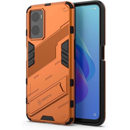 Coque Pour Realme 9i Avec Holder Support Etui Doublure En Silicone Tpu+Résistante Aux Chocs Pc Protection Antichoc Case Cover Bumper Orange
