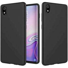 Coque Xiaomi Redmi 7a Tpu Etui De Téléphone En Silicone Liquide De Téléphone Protection Antichoc Anti-Slip Etui Case Avec Tissu Microfibre Coussin Housse, Noir