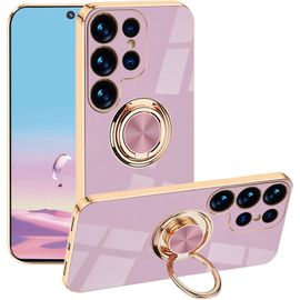 Compatible Pour Coque Samsung Galaxy S23 Ultra Silicone Case Aimantée Support Aesthetic Femmes, Etui Samsung S23 Ultra Avec Anneau Antichoc Protection Housse Magnetique Cover Violet