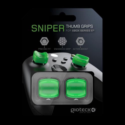 Gioteck Stgx - Thumb Grips Xbox Series X / S - Bouchons/Capuchons/Protection En Silicone Pour Joysticks Grips Xbox X/S - Antidérapant - Aide A Viser - Protection Manette Xbox Series X/S - Vert