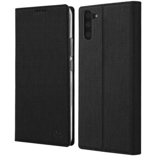 Coque Samsung Galaxy Note10, Texture Tissu Haute Qualité Cuir Pu + Étui Intérieur Pu Souple, Étui Rabat Adsorption Magnétique Caché Pour Samsung Galaxy Note10 - Noir