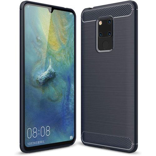Coque Huawei Mate 20 X, Etui De Protection En Tpu Ultra-Mince Souple Et Léger Avec Conception En Fibre De Carbone Pour Huawei Mate 20 X - Bleu