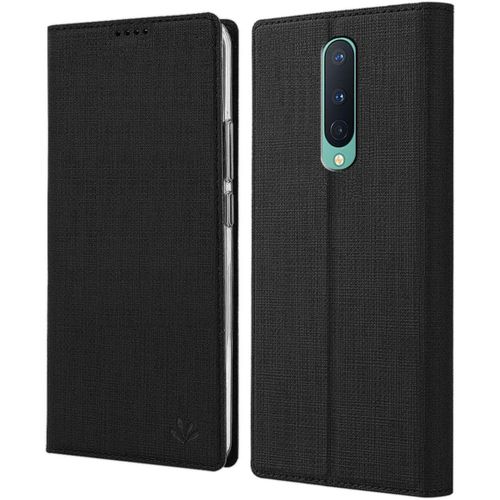 Coque Oneplus 8 5g T-Mobile , Texture Tissu Haute Qualité Cuir Pu + Étui Intérieur Pu Souple, Étui Rabat Adsorption Magnétique Caché Pour Oneplus 8 5g T-Mobile - Noir