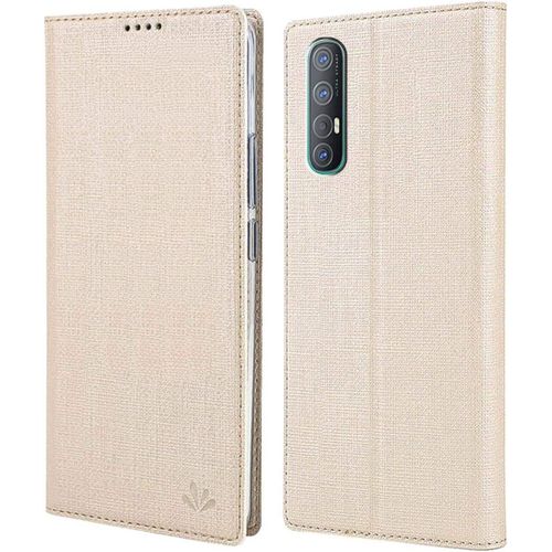 Coque Oppo Find X2 Neo, Texture Tissu Haute Qualité Cuir Pu + Étui Intérieur Pu Souple, Étui Rabat Adsorption Magnétique Caché Pour Oppo Find X2 Neo - Or