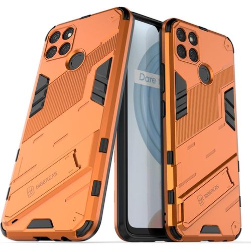 Coque Realme C21y, Tpu Souple + Pc Dur, Antichoc Hybride Support Etui De Protection, Anti-Rayures Housse Pour Realme C21y. Orange