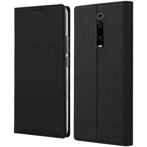 Coque Xiaomi Mi 9t Pro, Texture Tissu Haute Qualité Cuir Pu + Étui Intérieur Pu Souple, Étui Rabat Adsorption Magnétique Caché Pour Xiaomi Mi 9t Pro - Noir